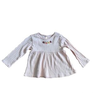 Garanimals Long Sleeve Kids Top - Baby Pink with Floral Embroidery - NWOT